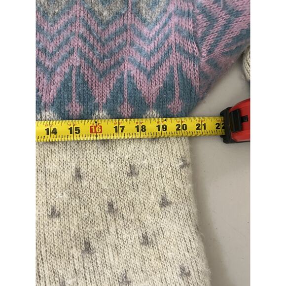Vtg Wool Grandma Nordic Chunky Knit Scandi Cottage Whimsical Fair Isle Sweater L - Picture 13 of 14
